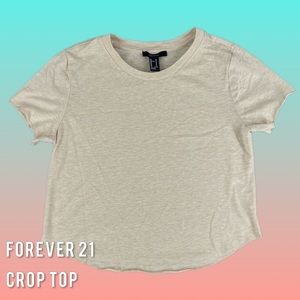Forever 21 Women's Crop Top Beige Shirt Size Medium
